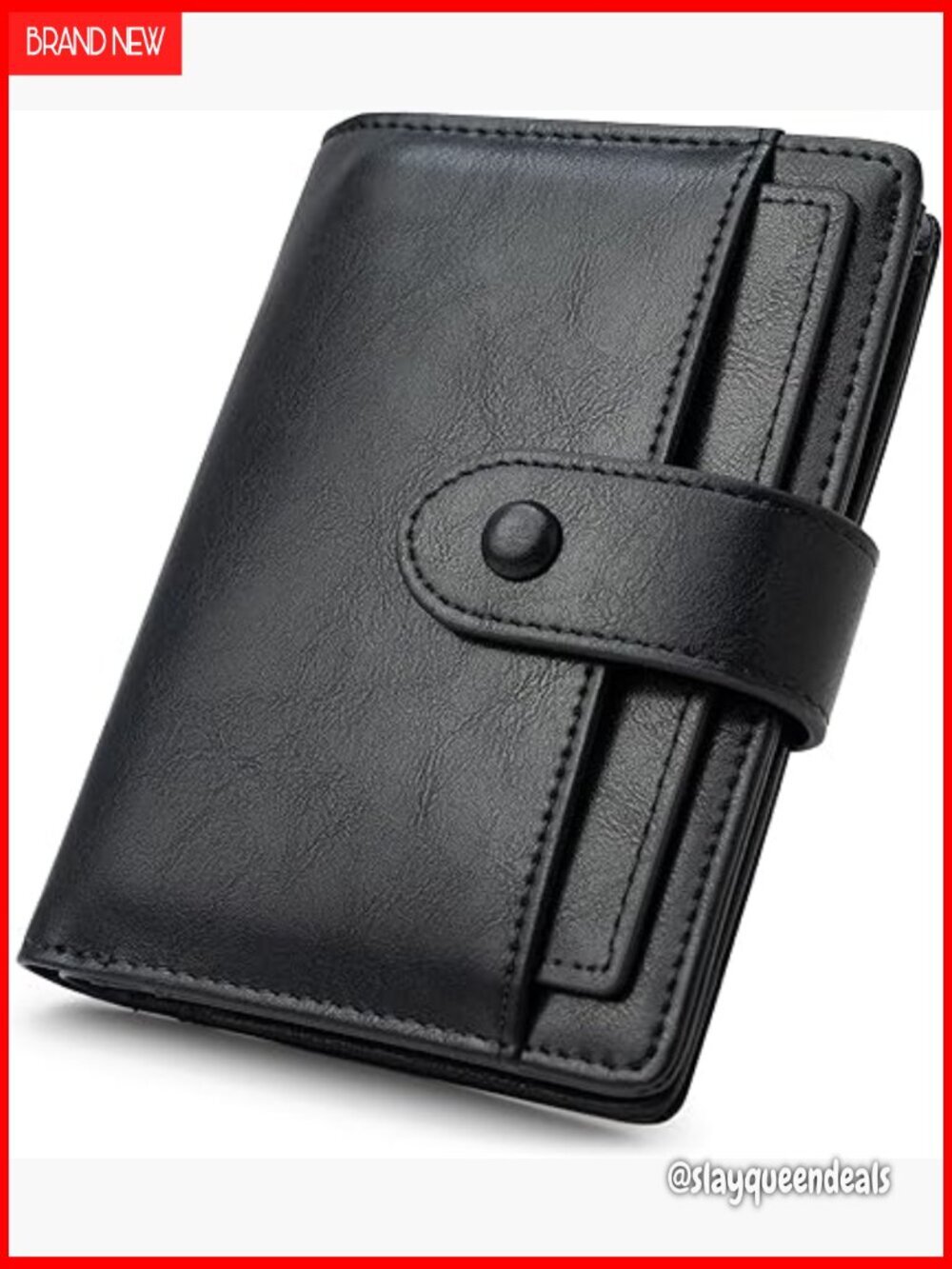Small RFID Blocking Vegan Leather Wallet Bifold with 10 Card Slots